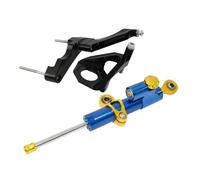 HPZPRPCEW Motorcycle Adjustable Steering Damper Stabilizer Bracket Holder Full Set For Suzuki GSXR 600 750 K1 K4 2001-2005(Blue-Gold)