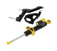 HPZPRPCEW Motorcycle Adjustable Steering Damper Stabilizer Bracket Holder Full Set For Suzuki GSXR 600 750 K1 K4 2001-2005(Black-Gold)
