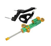 HPZPRPCEW Motorcycle Adjustable Steering Damper Stabilizer Bracket Holder Full Set For Suzuki GSXR 600 750 K1 K4 2001-2005(Green-Gold)