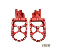 HPZPRPCEW Motorcycle CNC Aluminum Foot Pegs Rests Pedals Footpegs For CR125R CR250R CRF150R CRF250R CRF250X CRF450R CRF450X CRF450L(RED)