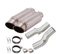 HPZPRPCEW Motorcycle Exhaust Escape Modify Double Middle Link Pipe Muffler Moto Slip On For Suzuki For Hayabusa GSXR1300 GSXR 1300 2021 2022 2023(Style D)