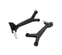 HPZPRPCEW Motorcycle Rear Passenger Footpegs Kit Foot Rest Bracket Full Set For Trident 660 For TRIDENT660 2021-2025(Black Silver)