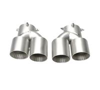 HPZPRPCEW Quad Carbon Fiber Exhaust Tip For G22 G23 M440i 2021 2022 Dual Exhaust Pipe Muffler Tip Exhaust System Nozzle Tailpipe(Matte Silver)