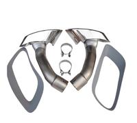 HPZPRPCEW Silver Car Exterior Rear Exhaust Muffler Tip Pipe Frame Cover For E71 X6 2008 2009-2013 2014 Stainless Steel Accesories