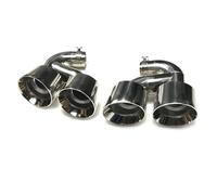 HPZPRPCEW Stainless Steel Material Car Rear Bumper Diffuser Exhaust Tips For Alfa For Romeo For Giulia Standard 2016 2017 2018(Silver B)
