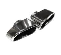 HPZPRPCEW Stainless Steel Square Exhaust Pipe Muffler Tailpipe Tip 1 Pair Car Exhaust Tip For X3 X4 G01 G02 G08 2018 2019 2020 2021(Silver)