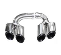HPZPRPCEW Three-layer Four-Quad Exhaust Tip For Porsche For Cayenne 9Y0 3.0T 2018-2024 Hybrid Petrol Muffler Tip Tailpipe Exhaust System Nozzle Tips(Silver,Hybrid)