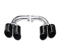 HPZPRPCEW Three-layer Four-Quad Exhaust Tip For Porsche For Cayenne 9Y0 3.0T 2018-2024 Hybrid Petrol Muffler Tip Tailpipe Exhaust System Nozzle Tips(BLACK,Gasoline)