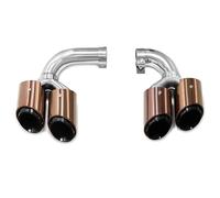 HPZPRPCEW Three-layer Four-Quad Exhaust Tip For Porsche For Cayenne 9Y0 3.0T 2018-2024 Hybrid Petrol Muffler Tip Tailpipe Exhaust System Nozzle Tips(Brown,Hybrid)