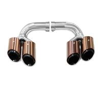 HPZPRPCEW Three-layer Four-Quad Exhaust Tip For Porsche For Cayenne 9Y0 3.0T 2018-2024 Hybrid Petrol Muffler Tip Tailpipe Exhaust System Nozzle Tips(Brown,Gasoline)