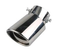 HPZPRPCEW Universal 63mm Car Exhaust Muffler Tail Trim Aluminum Alloy Tip Round Black Tail Pipe Muffler Exhaust Car Modification Parts Exhaust(Silver,Bend)