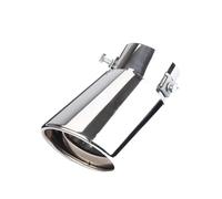 HPZPRPCEW Universal 63mm Car Exhaust Pipe Car Rear Modification Parts Black Stainless Steel Exhaust Tip Tail Pipe Throat Liner Accessories(Silver,Curved)