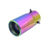 HPZPRPCEW Universal Car 70mm Inlet 76mm Outlet Car Exhaust Tail Muffler Tip Stainless Steel Silver Black Exhaust Tips Pipes(Multicolor)