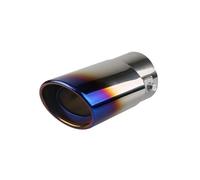 HPZPRPCEW Universal Car Exhaust Muffler Exhaust Pipe Tail Throat Stainless Steel Silencer Black Double Exhaust Tips Accessories For Car(Blue,Straight)