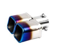 HPZPRPCEW Universal Dual Outlet Car Exhaust Tip For Stainless Steel Black Exhaust Tips For Muffler Tail Double Pipe Tube Tips For Car Accessories(Silver,Straight)