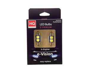 HQ Automotive e-Vision LED Bulbs C3W 2xSMD 5050 CanBus White LED Light 6000K 12V - 2 Bright LED Car Light Bulbs, CanBus Compatible LED Bulbs, Easy-to-Replace Car Accessories