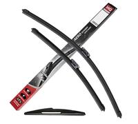 HQ AUTOMOTIVE Front+Rear Windscreen Wiper Blades fits RENAULT Captur 3pcs Replacement Blades J5 2016-2019 Graphite-Coated Natural Rubber No Smear Judder-Free Model ADF41-621|HQ11-V1