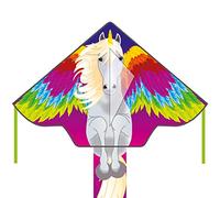 HQ Ecoline Single Line Kite Simple Flyer Pegasus 120 cm Children's Kite Multicolour Fibreglass 17kp Polyester Cord 25 m on Handle 2-5 Beaufort