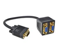 HQ Male VGA to 2 x Female VGA Splitter Gold Connections 20cm