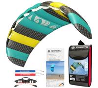 HQ Symphony Beach III 1.8 Aqua Steering Mat for Children and Adults, 60 x 180 cm, Includes 80 kp Blendline Cords, 2 x 25 m on Winder with Loops, Kites from 12 Years