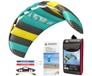 HQ Symphony Beach III Steering Mat, Two-line Mat, Kite for Children and Adults, Includes Kite Lines, 2 x 25 m on Winder with Loops, Various Sizes (130 cm, 180 cm, 220 cm or 250 cm Wingspan)