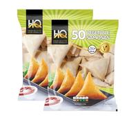 HQ Vegetable Samosa - 50Pcs, Delightful golden samosas, Appetizing side dish or snack, Ready-to-eat cook, Perfect size samosa, 1500g (Pack of 2)