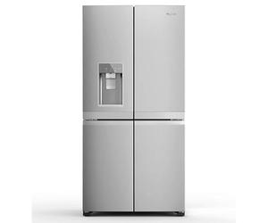 HQ9I MO1L UK Freestanding American Fridge Freezer, 554L Large Capacity, 90.8cm Width, Stainless Steel Finish, Total No Frost, MultiCool Flow, Energy Efficient, LED Lighting