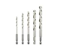 HQABCUTR 5Pcs High Speed Steel Twist Drill Bit 1/4 Hex Shank Replacement Hexagonal Handle Steel Power Tool 3/4/5/6/8/10mm
