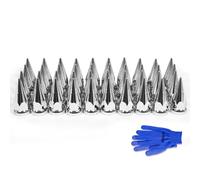 HQALTY 40Pcs Lug Nut Covers 32mm/33mm Spike Nut Covers ABS Chrome Plastic Anti-Rust Thread-on Pointed Nut Cover Caps for Semi Truck