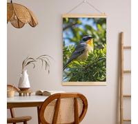 HQaxsfQxnr Poster Frame Bird on Tree Poster Hanger Wall Hanging Aesthetic Frame Hanger for Photo Wooden Shaft Poster Hanger Frame Hanging Poster for Living Room Office 16"x24"