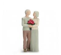 HQAYHSZD A loving elderly couple figurine, a wedding anniversary sculpture, home decoration, hand-carved and painted doll, a gift for parents and grandparents.