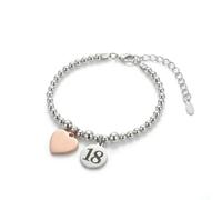 HQAYHSZD Women's Silver Heart Bracelet, includes a birthday card, adjustable size, makes a lovely gift for mothers, girls, and friends.