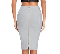 HQBORY Women's Bandage Skirt High Waist Bandage Skirt Pencil Skirt, Grey, M