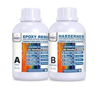 HQC Epoxy Resin Kit | 1L Crystal Clear Epoxy Resin Kit with Hardener for DIY Art | Mold Casting, Wood, Jewelry Making, Coasters, Table Top | Countertop Coating - Food Safe, Heat and UV Resistant (1L)