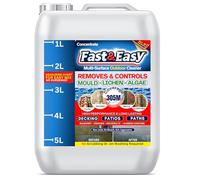 HQC Fast and Easy Multi Surface - 5L - High Strength, Ready for Use Against Fungi, Mould, Moss and Algae on Internal and External Walls, Brick, Render, Stone, Driveway, Roof Tiles (5l)