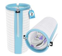 HQCM 2PCS Shoe Washing Machine Bags Upgraded Premium Anti-Open Cord Locks，Durable Trainer Wash Shoe Bag, Deep Cleaning White Anti-Dye Reusable Mesh Laundry Shoes Travel Protection Storage Bag (Blue 1)