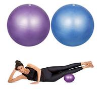 HQdeal 2 pcs Soft Pilates Balls 9 inch / 23 cm Exercise Balance Ball Gym Fitness Ball Perfect for Pilates,Yoga, Core Training and Physical Therapy - Blue & Purple