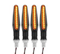 HQEJKCIOF Motorbike Turning Indicators Moto Led Flowing Water Blinker Bendable Flashing Signals Lamp Universal Motorcycle Turn Signal Light Built Relay 12V Flasher