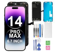 HQESTARX for iPhone 14 Pro Max Screen Replacement.6.7Inch[LCD] Display.3D Touch LCD digitizer Assembly for （A2651 A2893 A2896 A2895 2894） with Repair Tools, Waterproof Membrane, Protective Scree