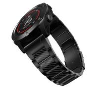 HQEUZ Strap for Garmin Enduro/Fenix 7X/6X/5X, 26mm Titanium Carbon Fibre QuickFit Replacement Band, Black, 215mm