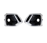 HQGQCEZEK Car Front Bumper Fog Light Grille Grill Cover With ACC Hole For Q5 SQ5 S-Line Sline Sport 2021 2022 2023 Left Right(Chrome 1 Pair)