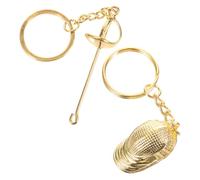 HQHYGM 2Pcs Metal Keychain with Mask Sword Pendants Lightweight Hanging Ornaments Fencing Sport Fans Decorative for Fencers and Bag Accessories