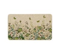 HQHYGM Artoid Mode Cotton Plant Leaf Butterfly Spring Doormat,Home Decor Door Mat Low-Profile Switch Rug Floor Mat for Indoor Outdoor 17x29 Inch
