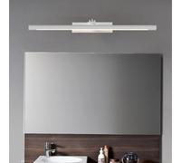 HQHYGM Bathroom Mirror Wall Light 240°+180° Rotatable Wall Lamp with Waterproof Wall Iron Acrylic Minimalist Long Decorative for Living Room Bedroom Kitchen (60cm White White Light)