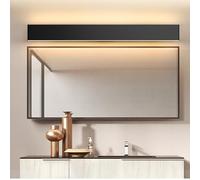 HQHYGM Bathroom Wall Lamp Mirror Front Wall Indoor Wall Waterproof Wall Light Geometric Decorative Aluminium for Bathroom Bedroom Living Room (Black-Warm Light 36cm)