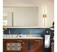 HQHYGM Battery Operated Wall Lights Indoor with Remote Control Wall Lamp USB Rechargeable Wall Dimmable 350° Rotation Black 72CM Living Room Bedroom Hallway (1 Pack Square Gold)