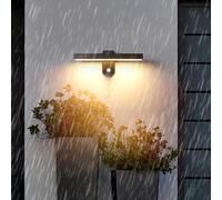 HQHYGM Black Outside Wall Lamp with Motion Sensor Wall IP65 Waterproof Wall ° Rotatable Aluminium Minimalist Rectangular for Garden Terrace Corridor (50cm Warm Light)