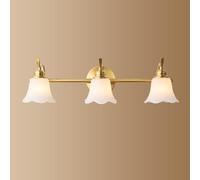 HQHYGM Brass Bathroom Vanity Light Flower Glass Wall Mirror Front Lamp Vanity Wall Fixture Wall Lamps Over Mirror for Washroom Dressing Table Lights