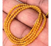 HQHYGM Charm Jewelry Guarantee Natural Stone Round Loose Beads Moonstone Amazonian Sandstone Lapis Gem Jewelry Bracelet Necklace 2 3 4mm (Color : Yellow Agate, Size : 4mm 90 Beads)