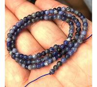 HQHYGM Charm Jewelry Guarantee Natural Stone Round Loose Beads Moonstone Amazonian Sandstone Lapis Gem Jewelry Bracelet Necklace 2 3 4mm (Color : Blue Stone, Size : 2mm 185 Beads)